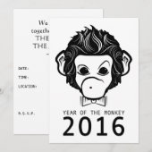 2016年のサル（蝶ネクタイ） 招待状 (正面/裏面)