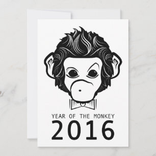 2016年のサル(蝶ネクタイ) 招待状