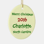2016年のシャーロットノースカロライナのクリスマスのオーナメント セラミックオーナメント (右)