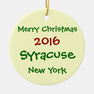 2016年のシラキュースニューヨークのメリークリスマスのオーナメント セラミックオーナメント