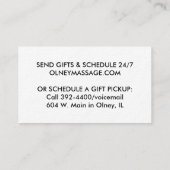 2016年のシンプルで赤いスパカード 名刺 (裏面)