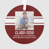 2016年のスポーティな準備の卒業の写真のクラス オーナメント (裏面)