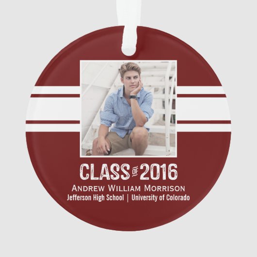 2016年のスポーティな準備の卒業の写真のクラス オーナメント (裏面)