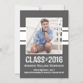 2016年のスポーティ·プレプ卒業写真クラス マグネット招待状 (正面)