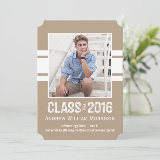 2016年のスポーティ·プレプ卒業写真クラス 招待状 (スタンド正面)