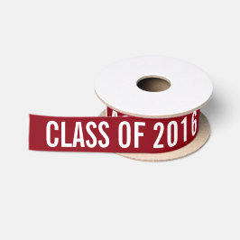 2016年のタイポグラフィのあずき色の白の大学院のクラス サテンリボン