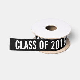 2016年のタイポグラフィの黒の白の大学院のクラス サテンリボン