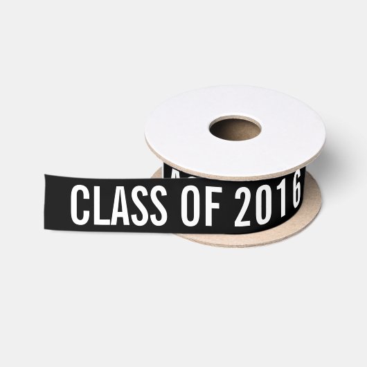 2016年のタイポグラフィの黒の白の大学院のクラス サテンリボン (リール)
