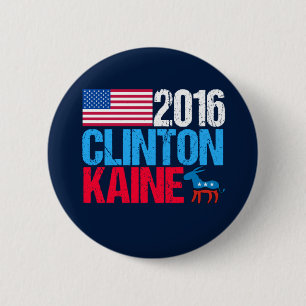 2016年のヒラリー・クリントンTim Kaine 缶バッジ