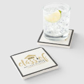 2016年のホワイト金ゴールドモダンとブラッククラス ストーンコースター (横)