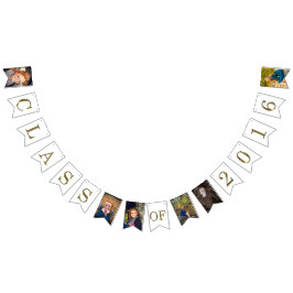 2016年の写真の金ゴールドおよび白のクラス バンティングフラッグ