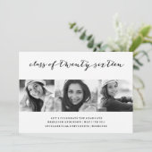 2016年の卒業生の発表のシックな手書きの|のクラス 案内状 (スタンド正面)