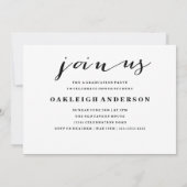 2016年の卒業生の発表のシックな手書きの|のクラス 案内状 (裏面)