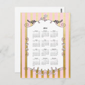 2016年の図解入りの、写真付きのパ縁どンと金ゴールド ポストカード (正面/裏面)