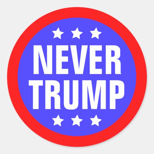 2016年の大統領には決してトランプをしない ラウンドシール (正面)