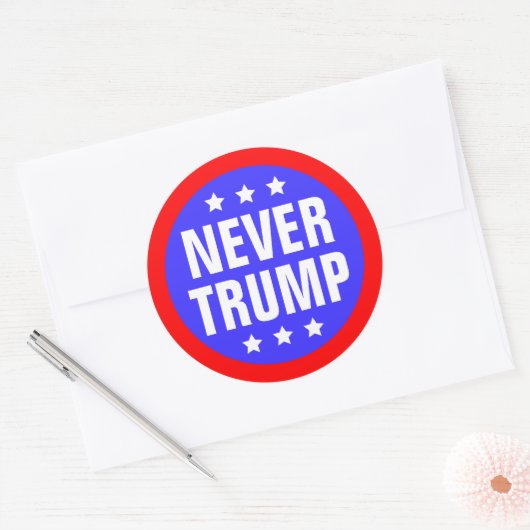 2016年の大統領には決してトランプをしない ラウンドシール (封筒)