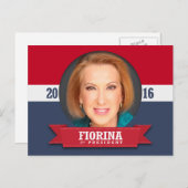 2016年の大統領のためのCarly Fiorina ポストカード (正面/裏面)