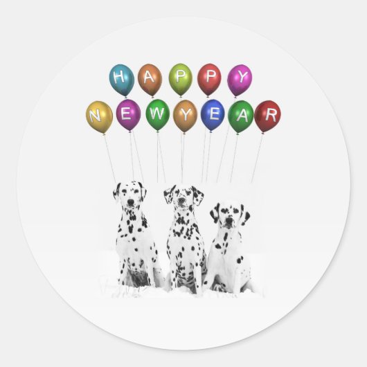 2016年の新年を願うダルマ人 ラウンドシール (正面)