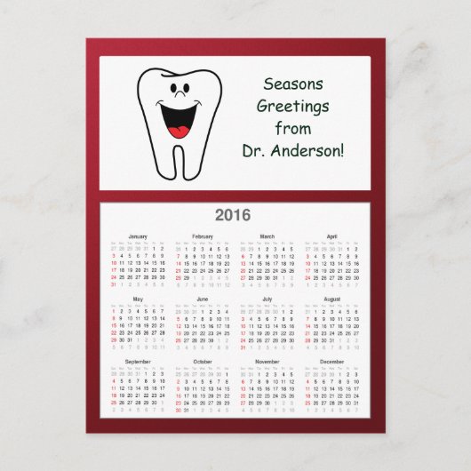 2016年の歯のおめでとう シーズンポストカード (正面)