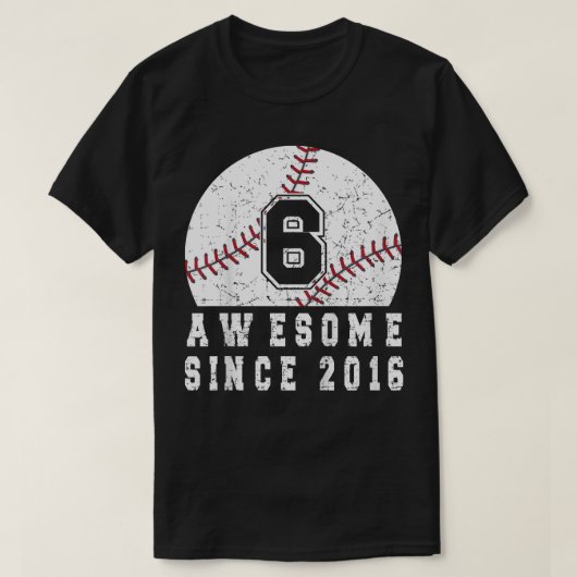 2016年の第6誕生日野球生まれ少年少年 Tシャツ (デザイン正面)