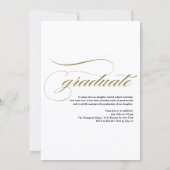 2016年の金ゴールドの卒業のエレガントな原稿のクラス 案内状 (裏面)