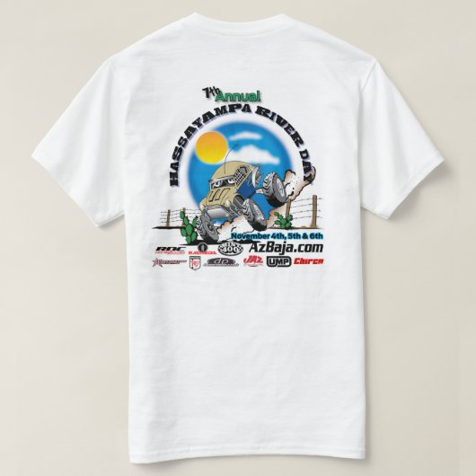2016年のAzBaja.com Hassayampaのイベントのワイシャツ Tシャツ (デザイン裏面)