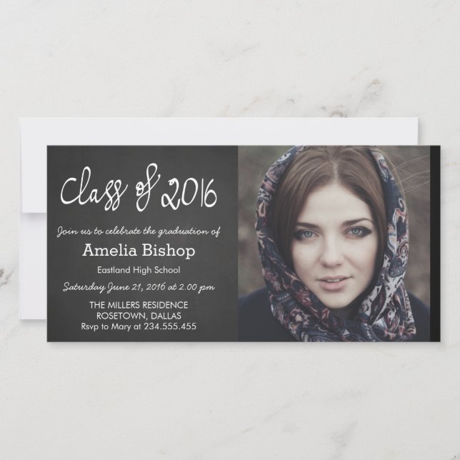 2016年のChalkboardクラス手書き卒業 (正面)