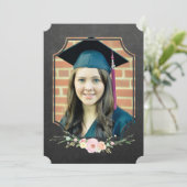 2016年のChalkboardフローラの卒業写真クラス 招待状 (スタンド正面)