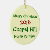 2016年のCHAPEL HILLノースカロライナのクリスマスのオーナメント セラミックオーナメント (右)