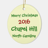 2016年のCHAPEL HILLノースカロライナのクリスマスのオーナメント セラミックオーナメント (左)