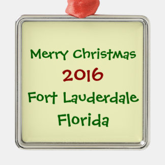 2016年のFORT LAUDERDALEフロリダのクリスマスのオーナメント メタルオーナメント