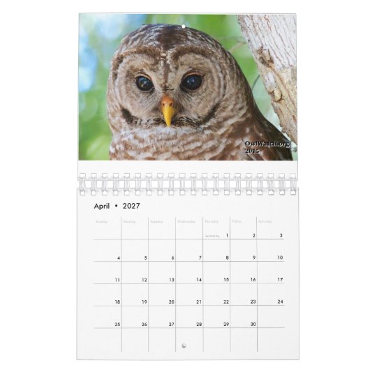 2016年のOwlWatchのカレンダー カレンダー (4月 2027)