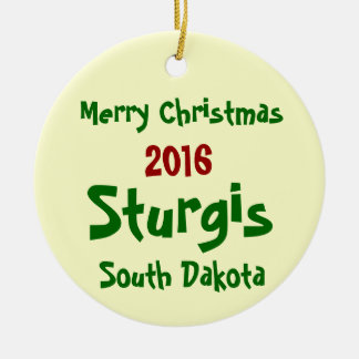 2016年のSturgisサウスダコタのメリークリスマスのオーナメント セラミックオーナメント