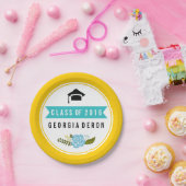 2016年イエローアクアフローラの卒業モダン級 ペーパープレート (パーティー)