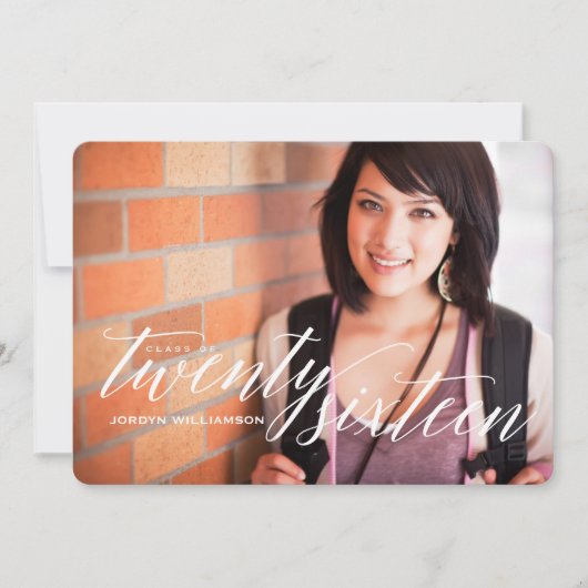 2016年クラス写真卒業パーティー招待状 招待状 (正面)