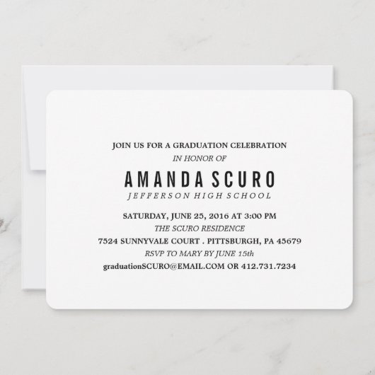 2016年クラス額写真卒業招待状 招待状 (裏面)