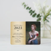 2016年クラス、金ゴールドストライプ写真卒業 招待状 (スタンド正面)