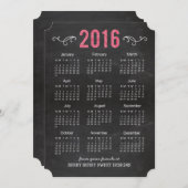 2016年ストライプの度のビジネスカレンダーホリデーカード シーズンカード (正面/裏面)