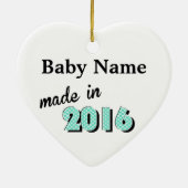 2016年パーソナライズされたにグリーンで製造されたベビー セラミックオーナメント (裏面)