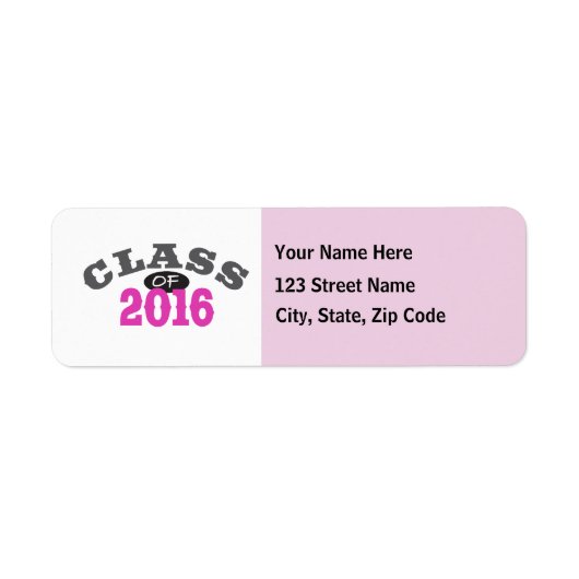 2016年ピンクのクラス ラベル (正面)
