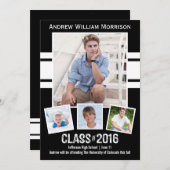 2016年フォトコラージュ·スポーツ卒業パーティー 招待状 (正面/裏面)