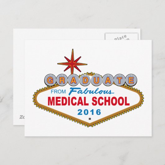 2016年ラスベガス医学部を卒業 案内ポストカード (正面/裏面)