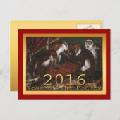 2016年中国の初のサルの年絵画- s シーズンポストカード (正面/裏面)