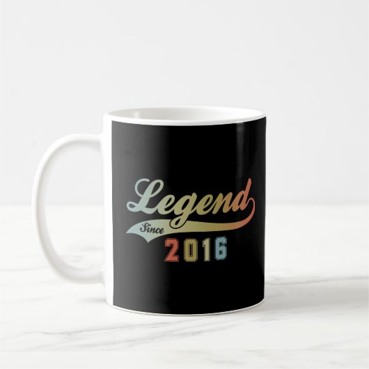 2016年以来の凡例ヴィンテージ誕生日 コーヒーマグカップ (左)