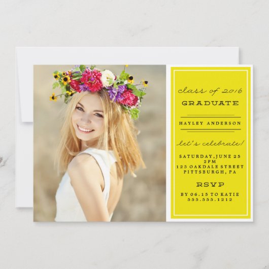 2016年卒業招待状の写真 招待状 (正面)