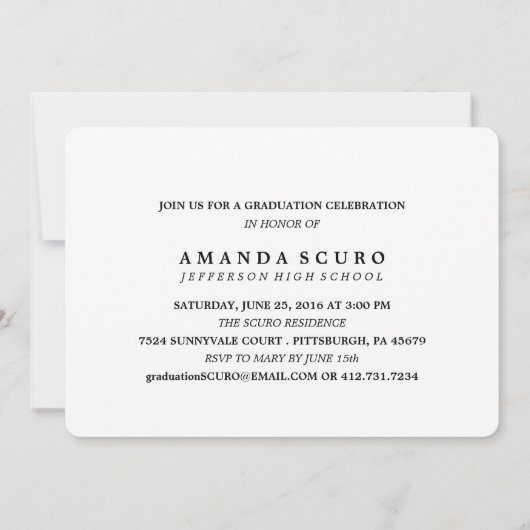 2016年卒業招待状 招待状 (裏面)