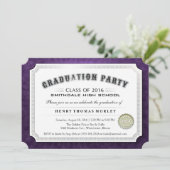 2016年卒業証書紫&ホワイト招待状 招待状 (スタンド正面)