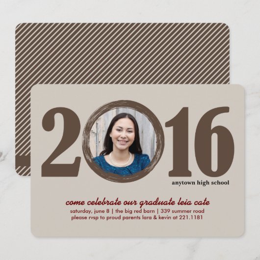 2016年度卒業式招待状 招待状 (正面/裏面)