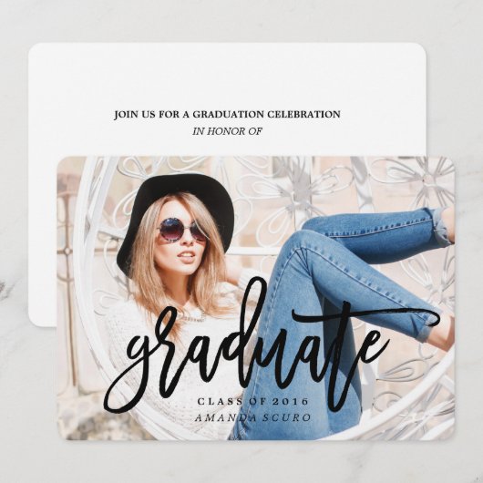 2016年度卒業式 卒業式招待状 招待状 (正面/裏面)