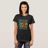 2016年生まれ 6歳の誕生日おめでとう レトロ Tシャツ (正面フル)